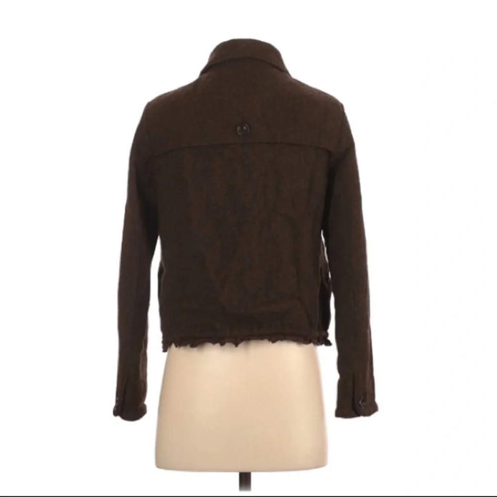 GAP | 100% Wool Brown Jacket Coat Frayed Warm Winter Coat - Picture 2 of 9